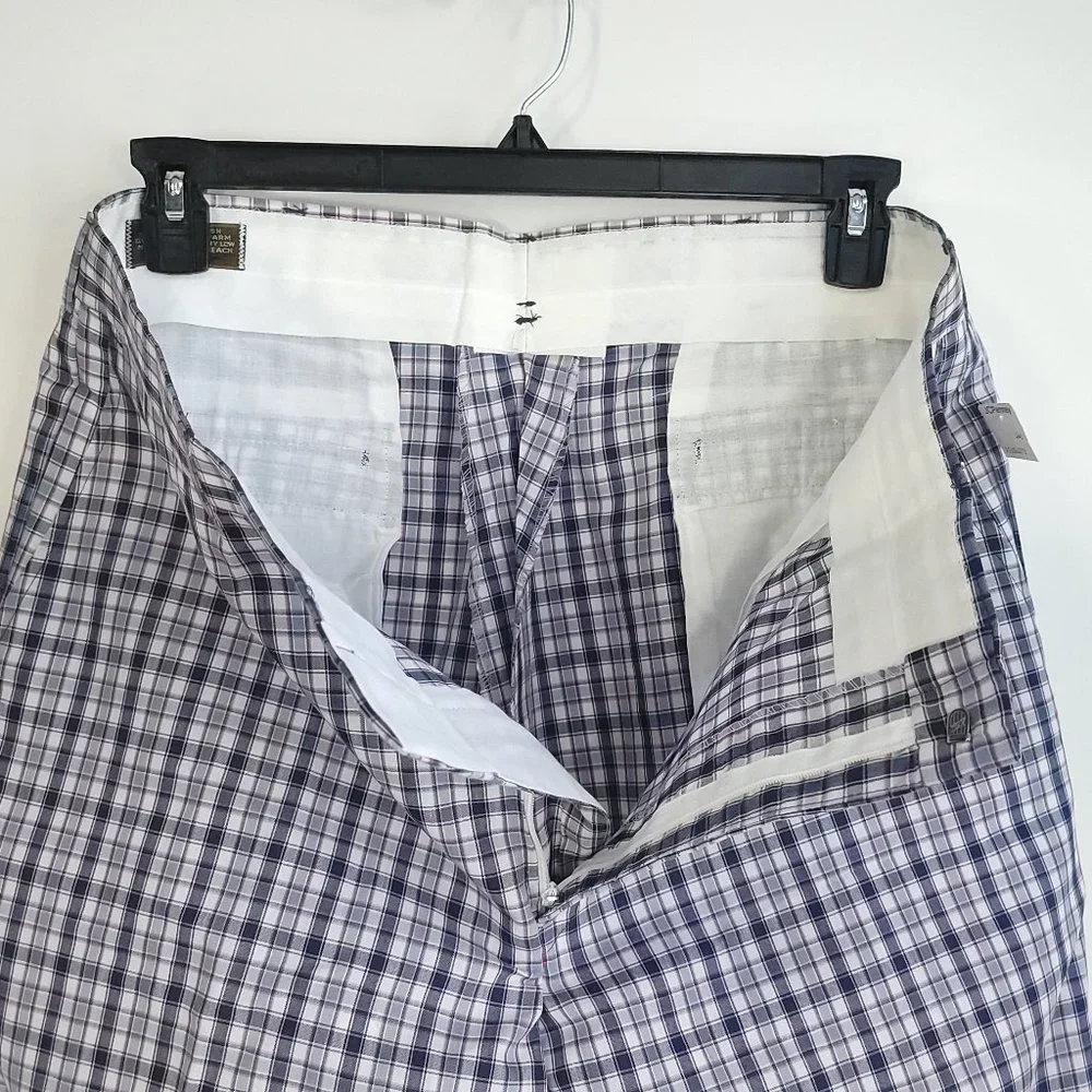 Vtg Sportswear Casual Pants Men's 38 Blue White Plaid Grandpacore Punk Ugly - Picture 8 of 10